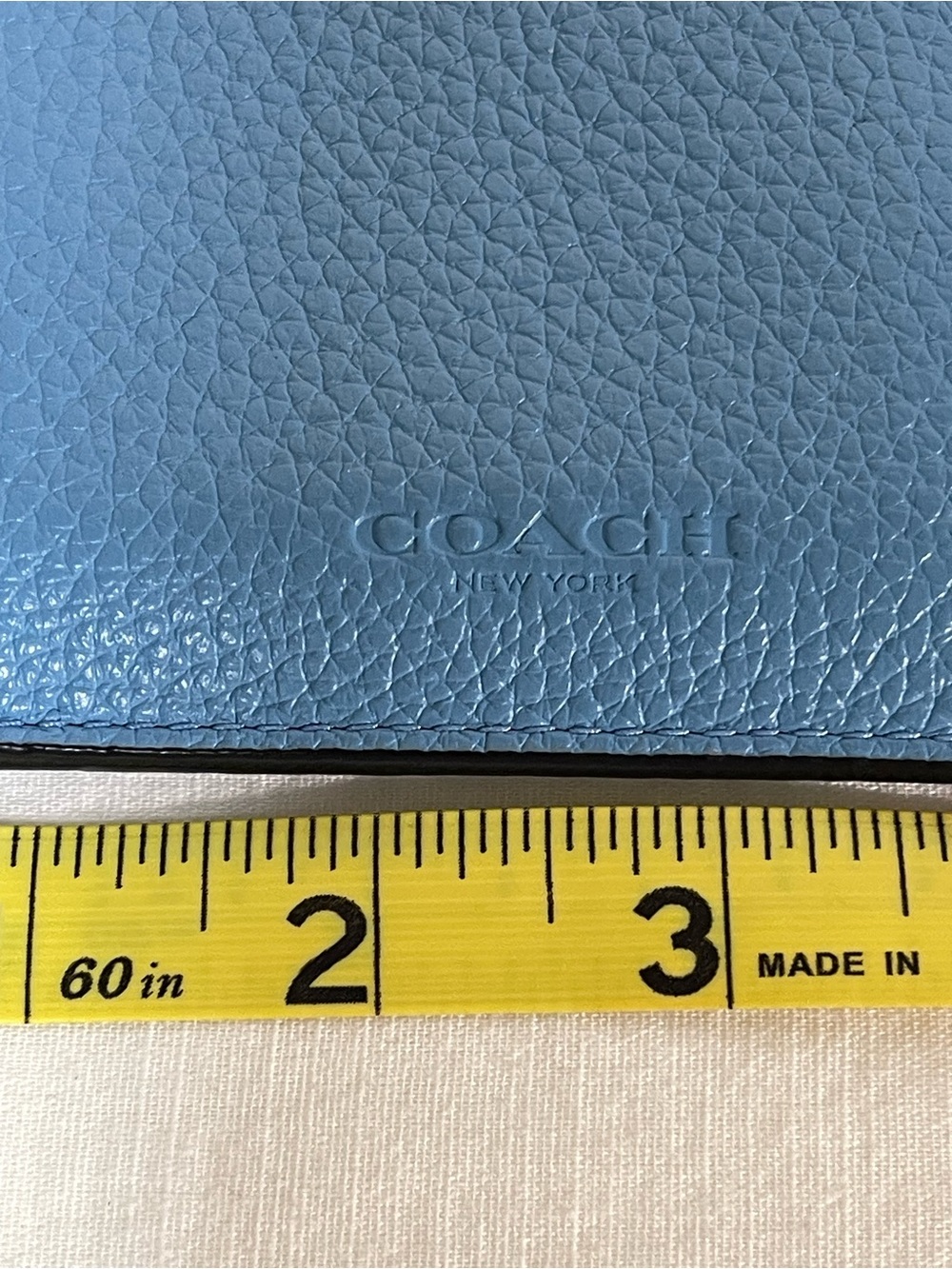 Coach Blue Leather Lanyard Card ID Case with Embossed Logo - Picture 5 of 15